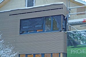 Wohnhaus Planegg Anbau Holz Baustelle Fenster
